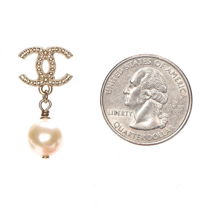 Chanel Pearl CC Drop Earrings Gold 2 of 4