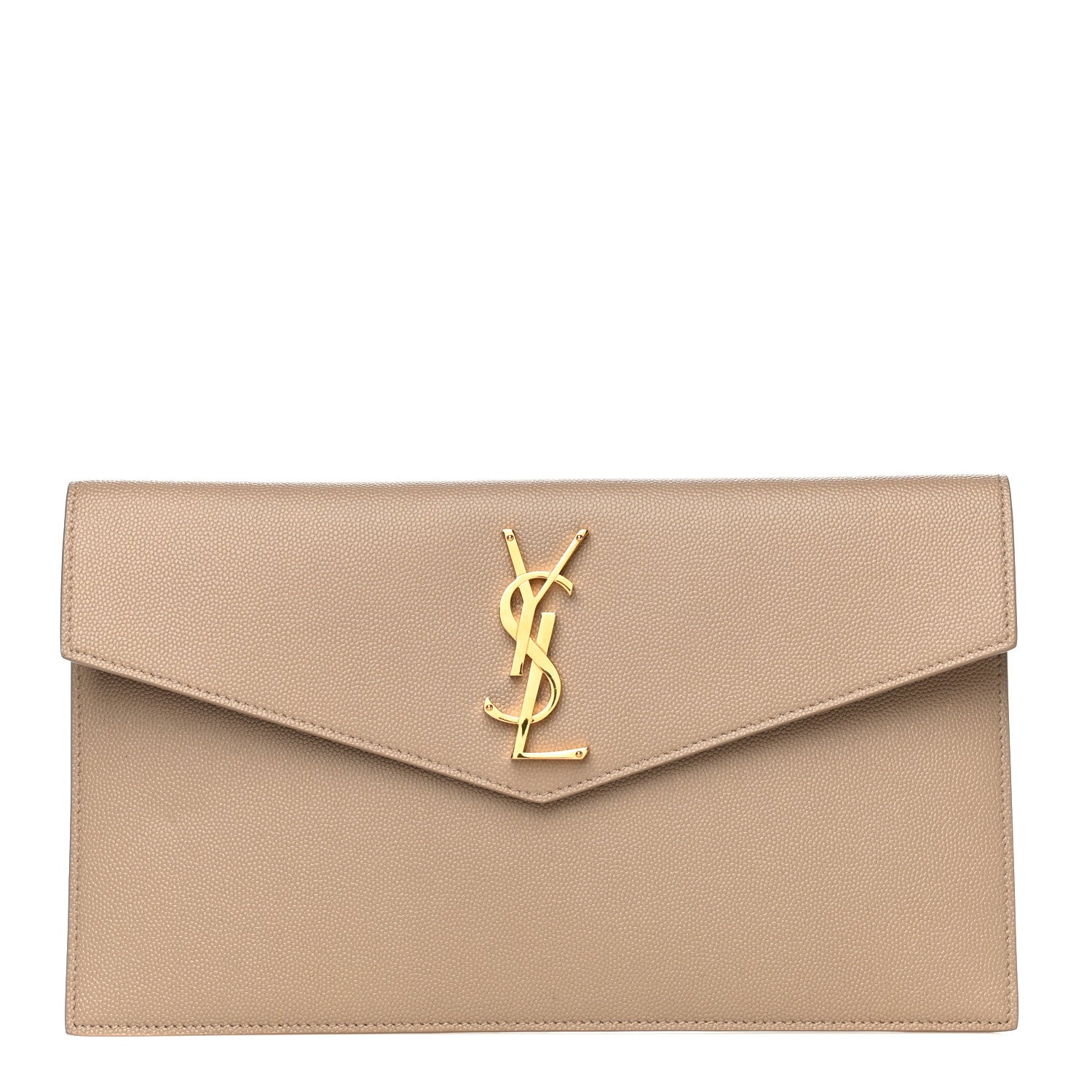 Saint Laurent Grain De Poudre Uptown Pouch Dark Beige 1 of 11