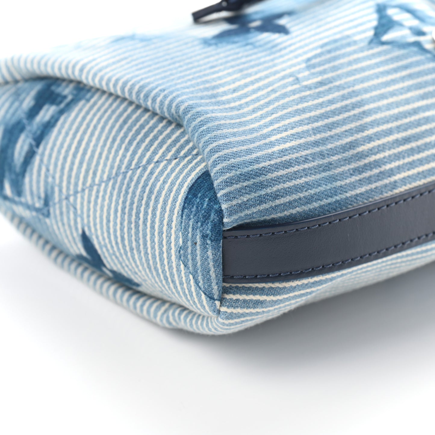 Hickory Stripes Denim Monogram Watercolor Sac Marin BB Blue