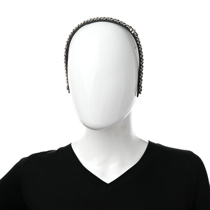 Chanel Metal Lambskin CC Turnlock Chain Headband Gold Black 2 of 7