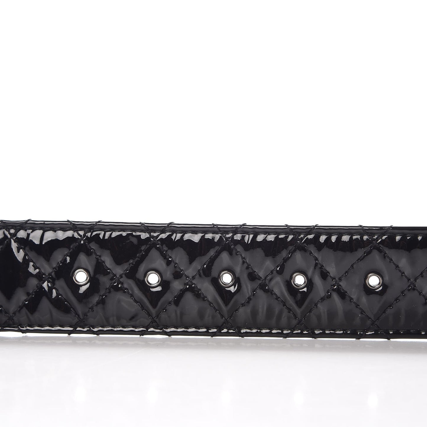 Patent Quilted CC Logo Wide Belt 85 34 Black