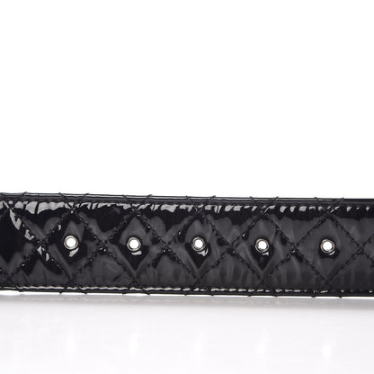 Chanel Patent Quilted CC Logo Wide Belt 85 34 Black 8 of 8