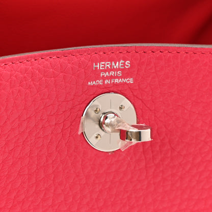 Hermes Taurillon Clemence Mini Lindy 20 Rose Extreme 6 of 10
