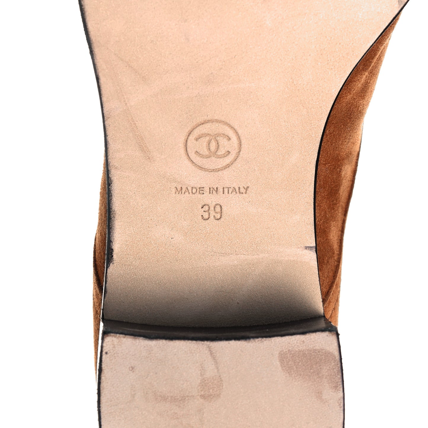 Suede Patent Cap Toe CC Boots 39 Beige Black