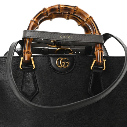 Gucci Calfskin Medium Diana Round Tote Bag Black Grey 8 of 10