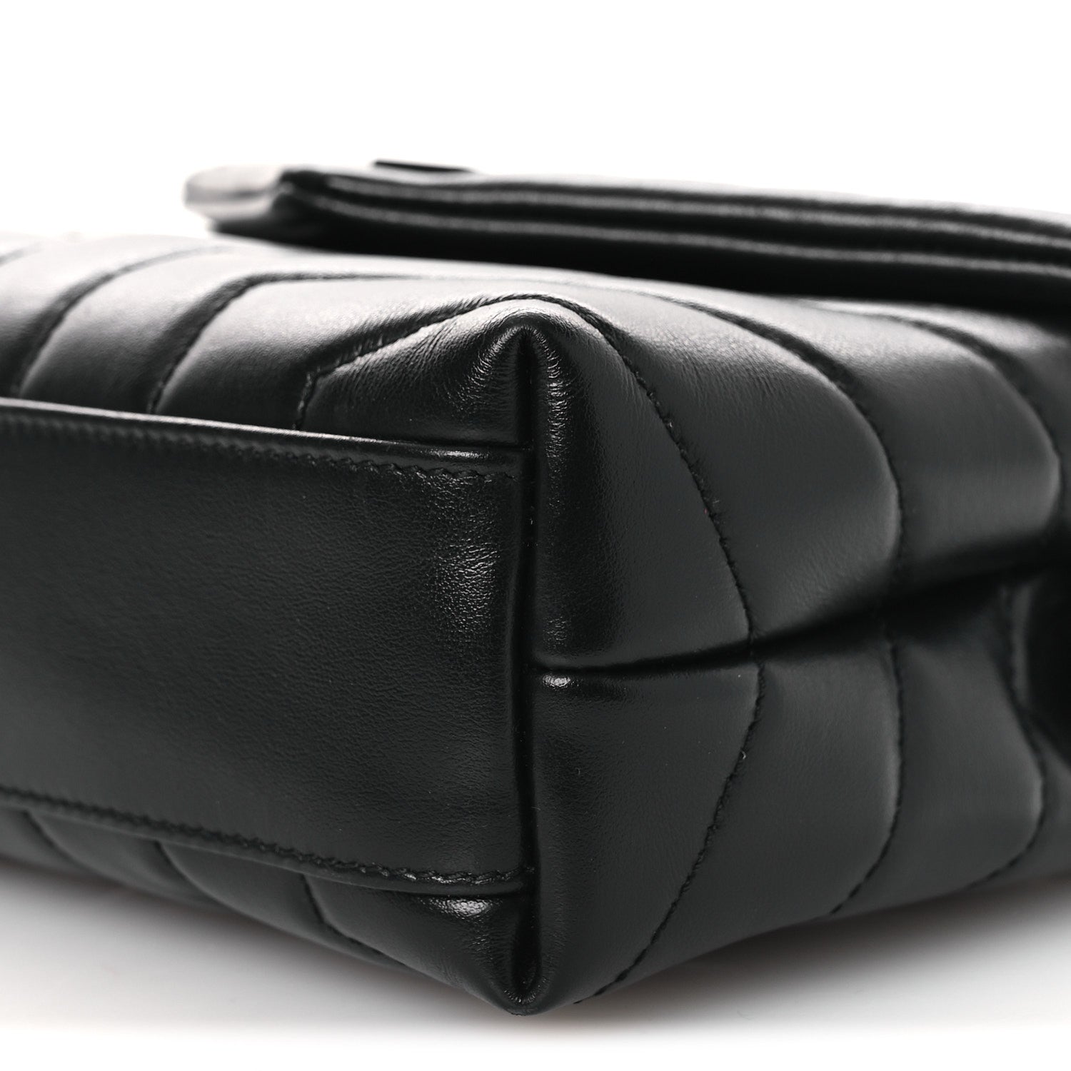 Saint Laurent Calfskin Y Quilted Monogram Monochrome Toy Loulou Crossbody Bag Black 10 of 12