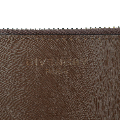 Chanel GIVENCHY Pony Hair Calfskin Embossed Large Zip Pouch Brown 8 of 9