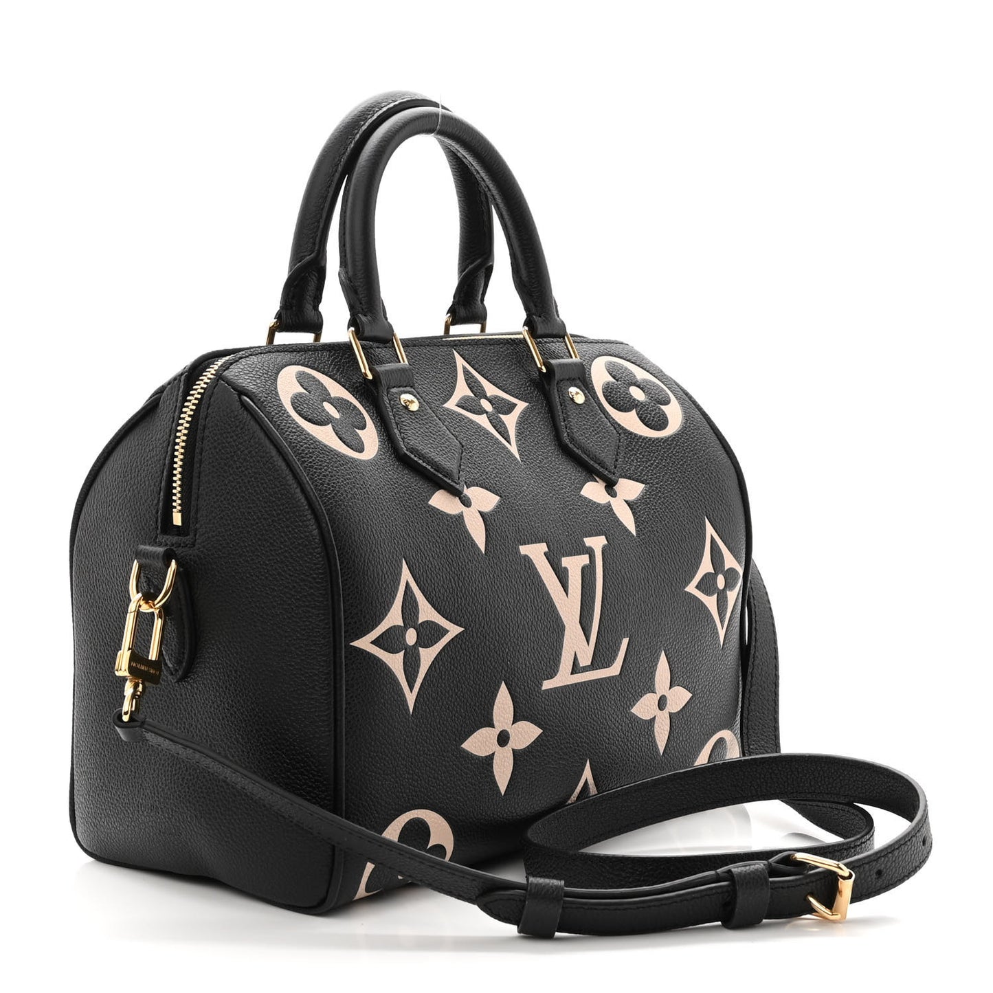 Empreinte Monogram Giant Speedy Bandouliere 25 Black Beige