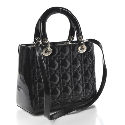Christian Dior Patent Cannage Medium Lady Dior Black 4 of 11