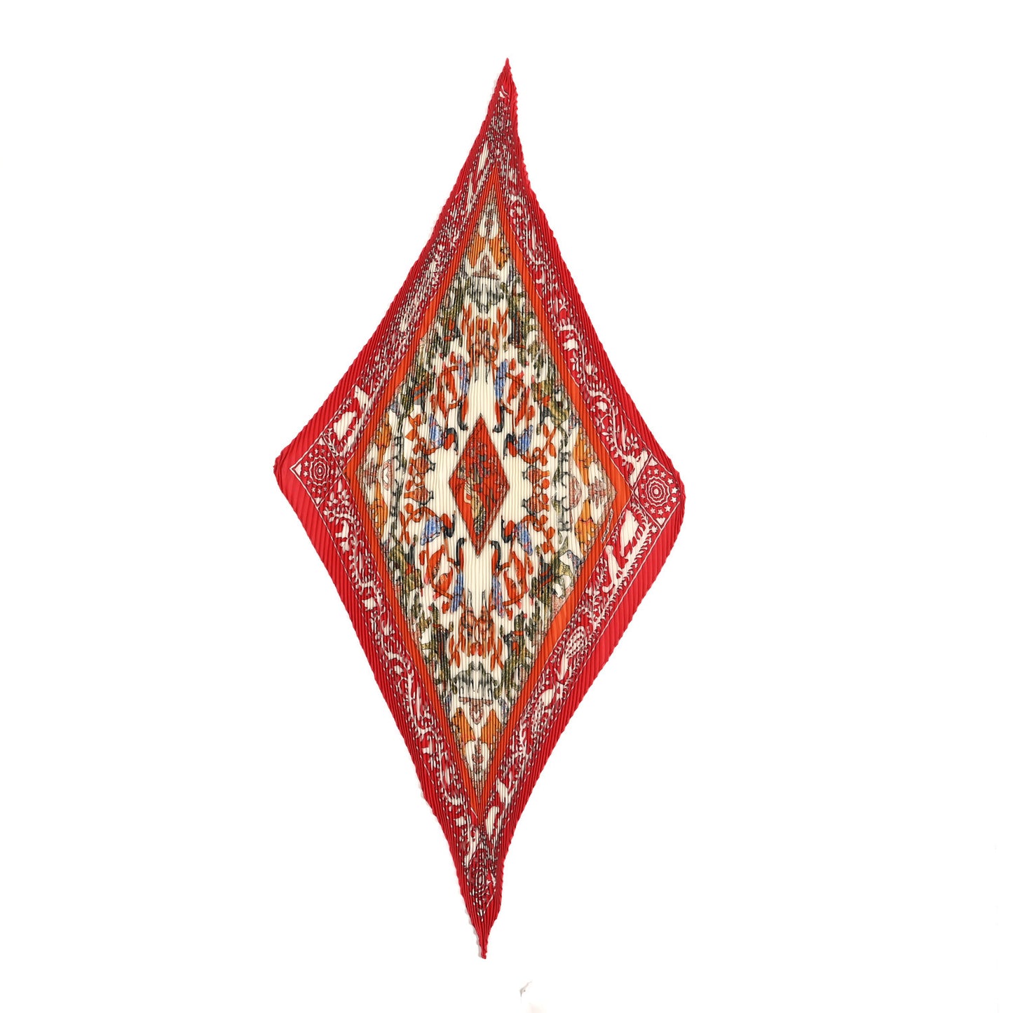 Silk Plisse Early America Scarf 90