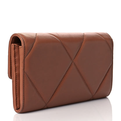 Chanel Lambskin Quilted Chanel 19 Flap Wallet Brown 3 of 10