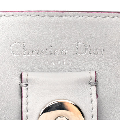 Christian Dior Smooth Calfskin Patent Medium Diorissimo Tote White Grey 6 of 19