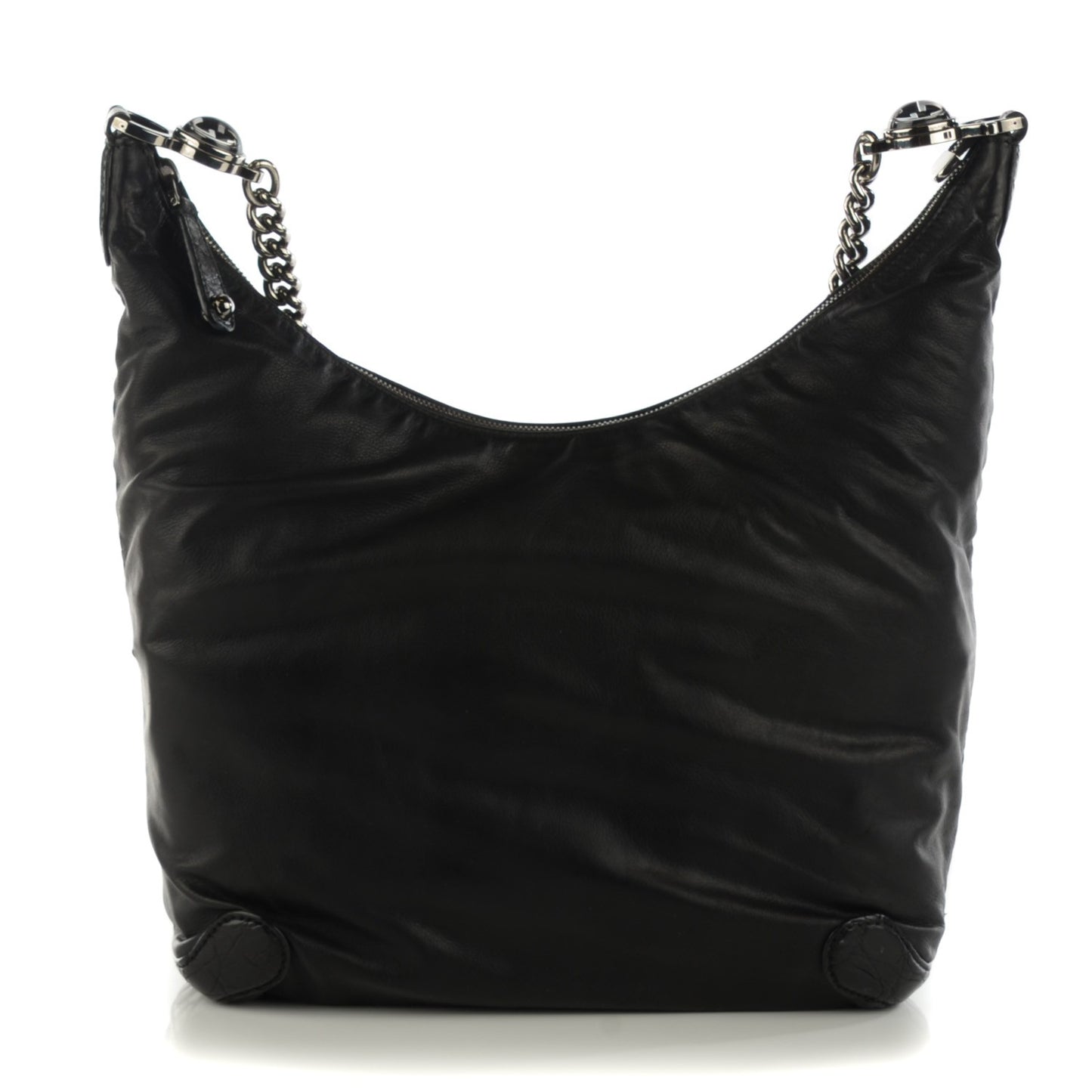 Calfskin Crocodile Medium Galaxy Shoulder Bag Black