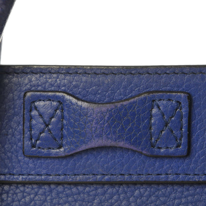 Celine Drummed Calfskin Nano Luggage Indigo 10 of 14