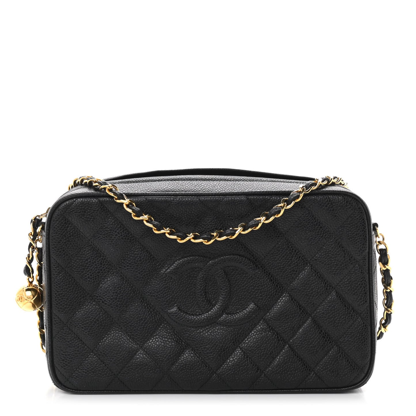 Caviar Quilted CC Camera Case Black