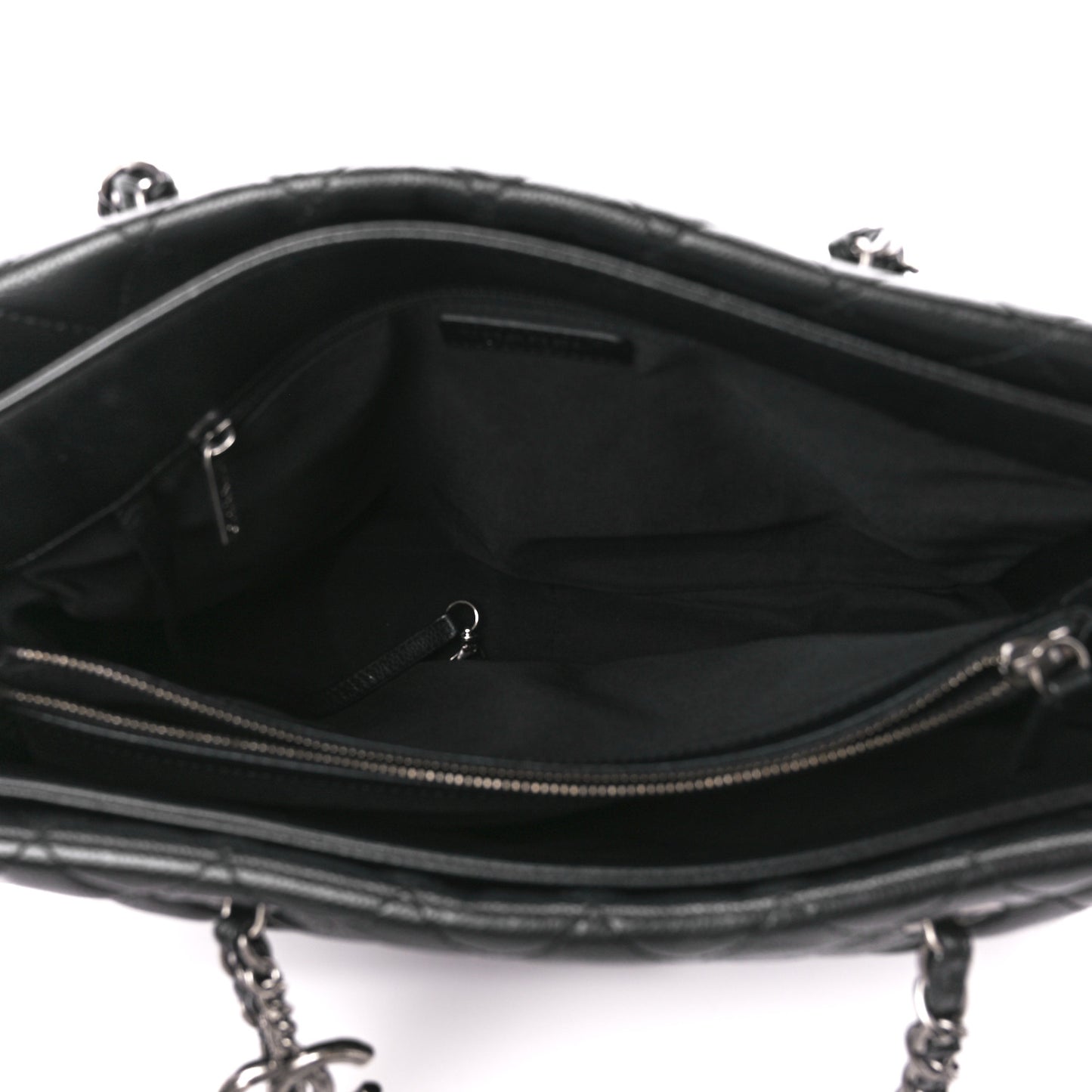 Caviar Quilted City Shopping Tote Black