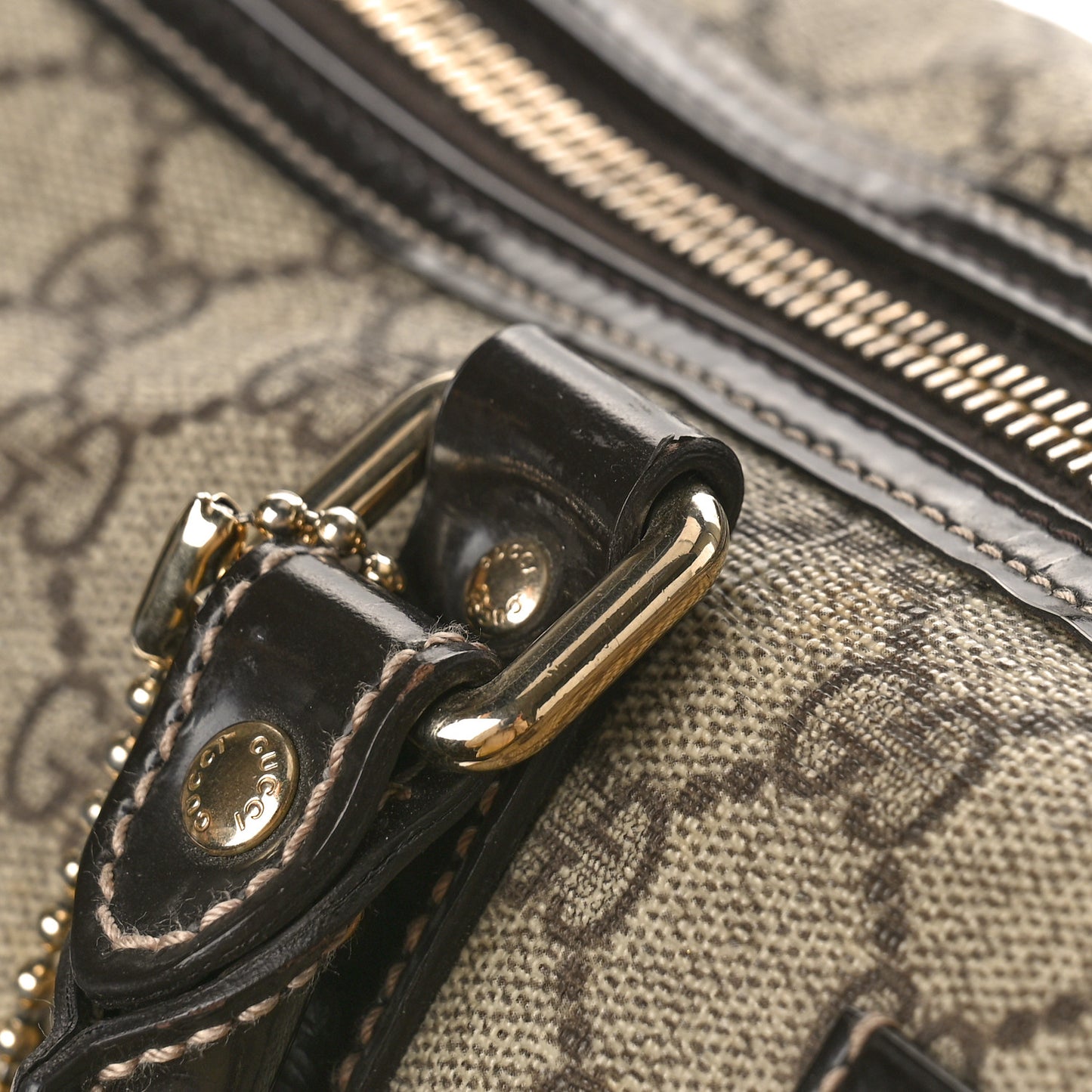 Monogram Guccissima Hearts Studded Medium Joy Boston Dark Brown