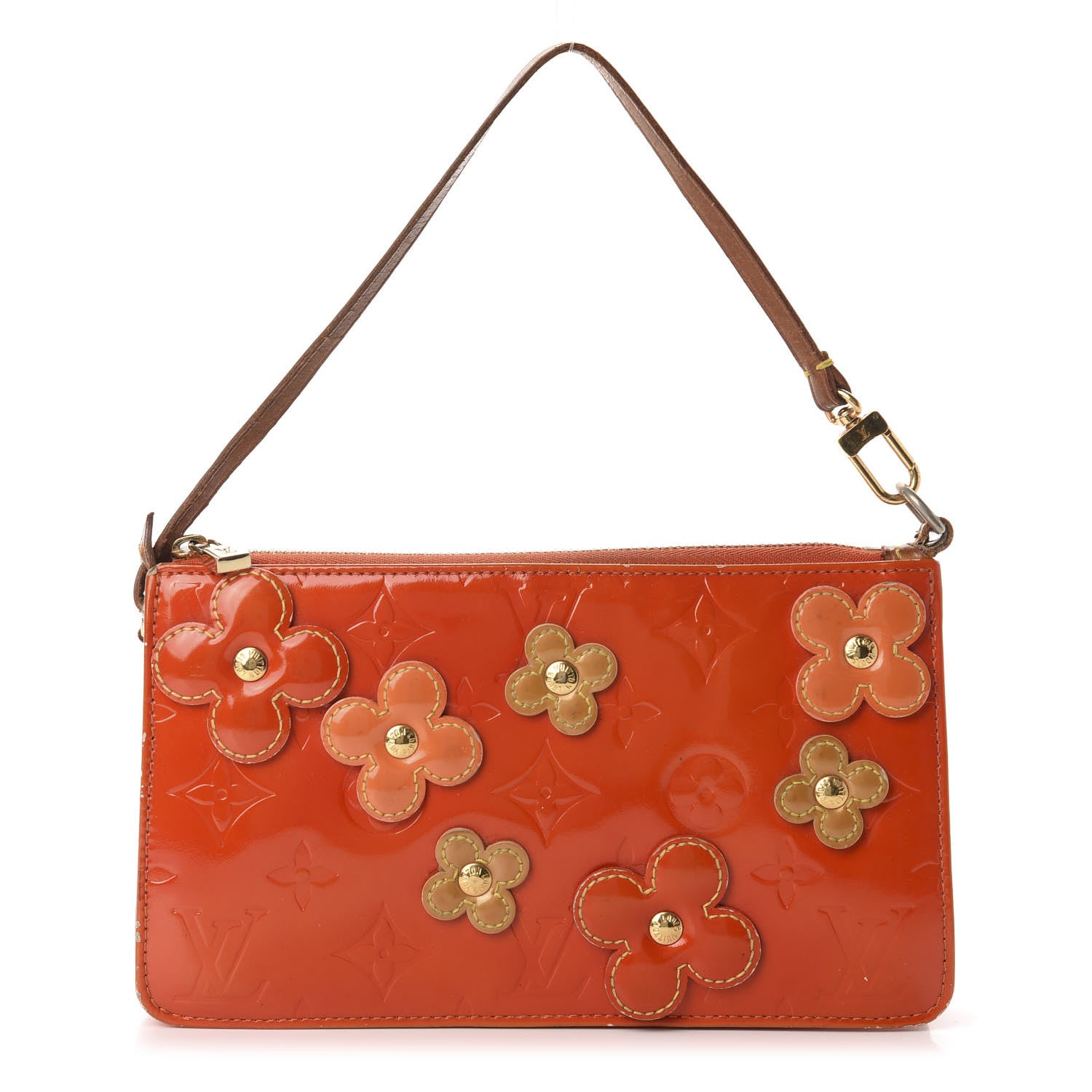 Louis Vuitton Vernis Lexington Fleurs Pochette Orange 1 of 14