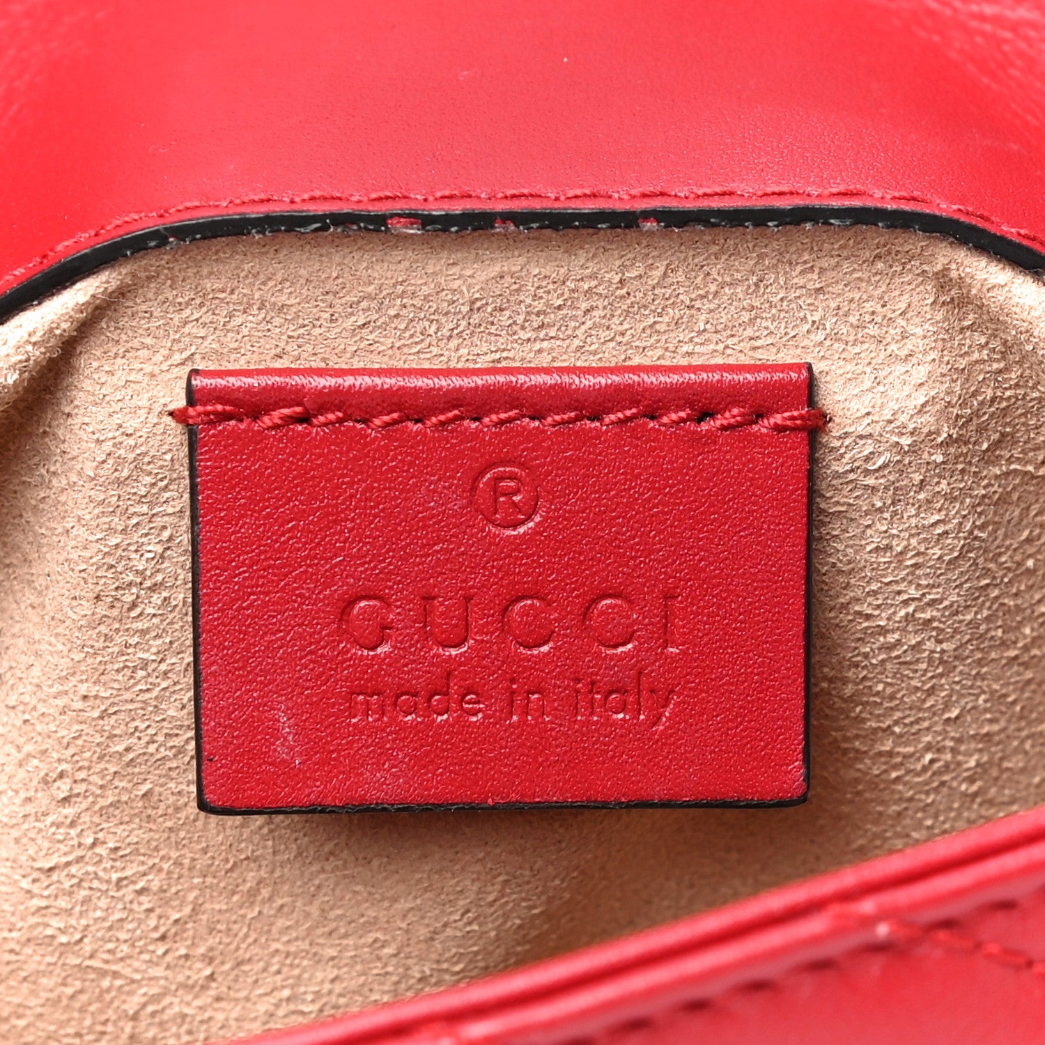 Gucci Calfskin Matelasse Super Mini GG Marmont Shoulder Bag Hibiscus Red 6 of 19