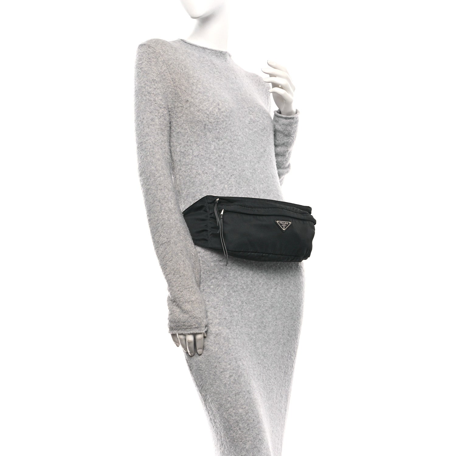 Prada Tessuto Nylon Belt Bag Black 2 of 9