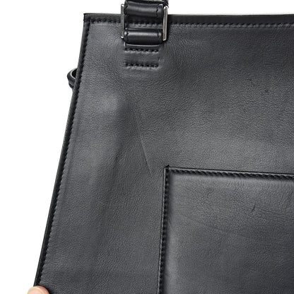 Celine Textured Calfskin Medium Bi-Color Edge Shoulder Bag Black Beige 13 of 15