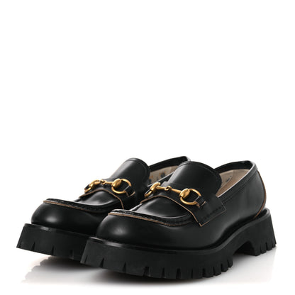Gucci Cordovan Lux Womens Harald Horsebit 25mm Platform Loafers 38 Black 4 of 11