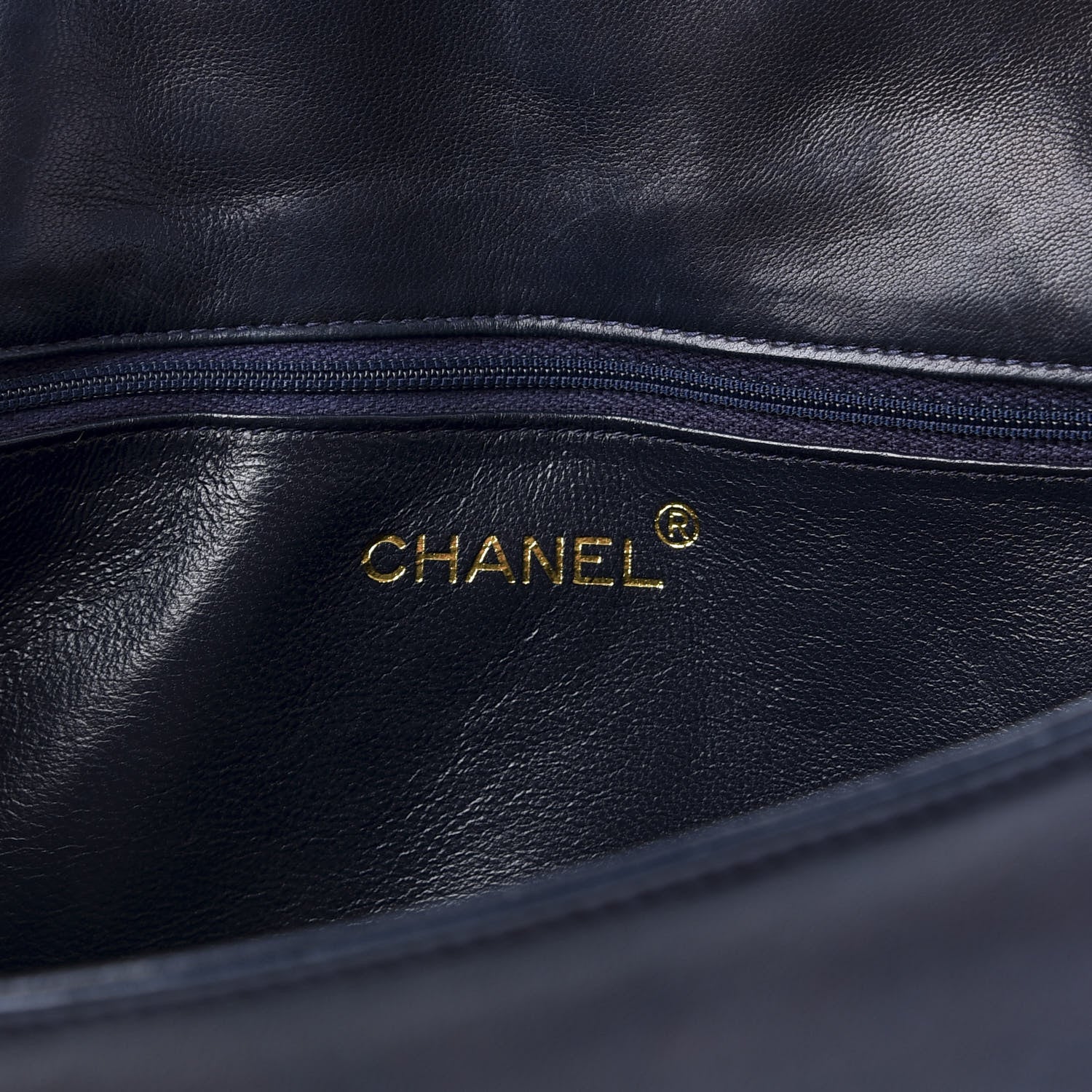 Chanel Lambskin Quilted Small Single Flap Navy 6 of 10