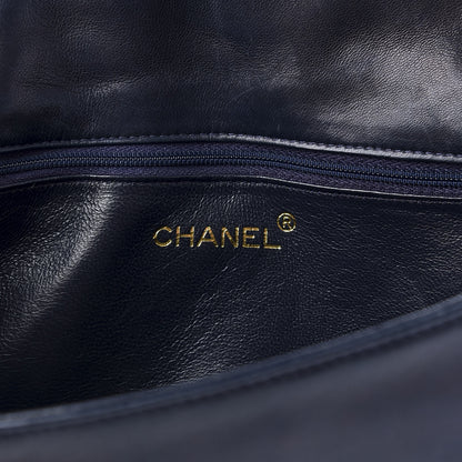 Chanel Lambskin Quilted Small Single Flap Navy 6 of 10