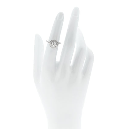 Tiffany Platinum Diamond 1.11ct Soleste Cushion Cut Double Halo Engagement Ring 49 4.75 2 of 6