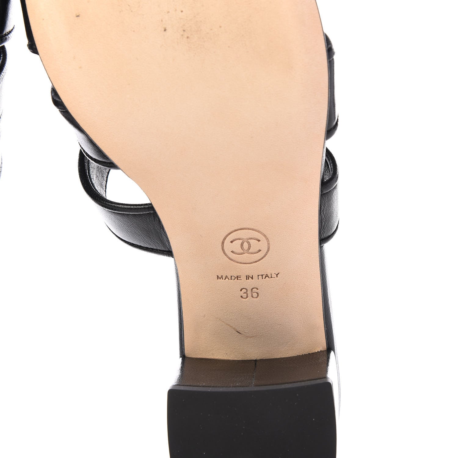 Chanel Lambskin CC Turnlock Sandals 36 Black 6 of 9