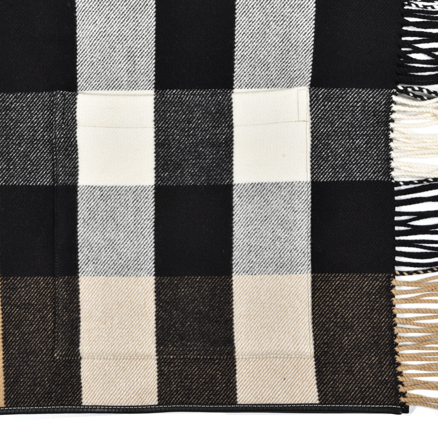 Burberry Cashmere Wool Giant Check Cape Scarf Camel 3 of 4