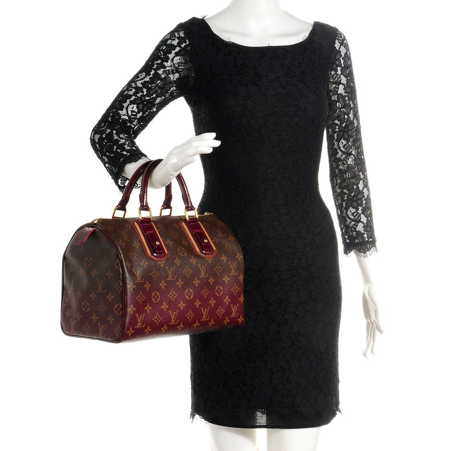 Louis Vuitton Monogram Mirage Speedy 30 Bordeaux 2 of 8
