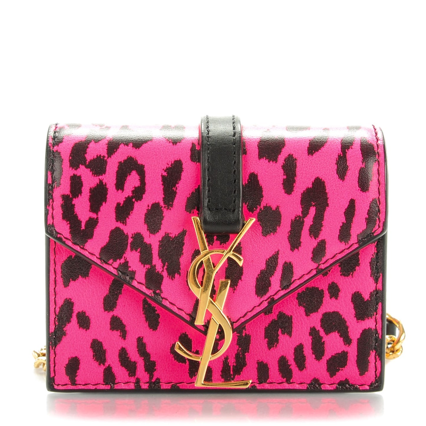 Calfskin Monogram Leopard Print Mini Candy Crossbody Pink Black
