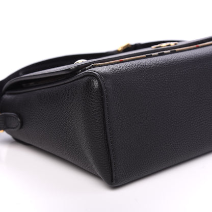 Burberry Grainy Calfskin Vintage Check Note Crossbody Bag Black 6 of 8