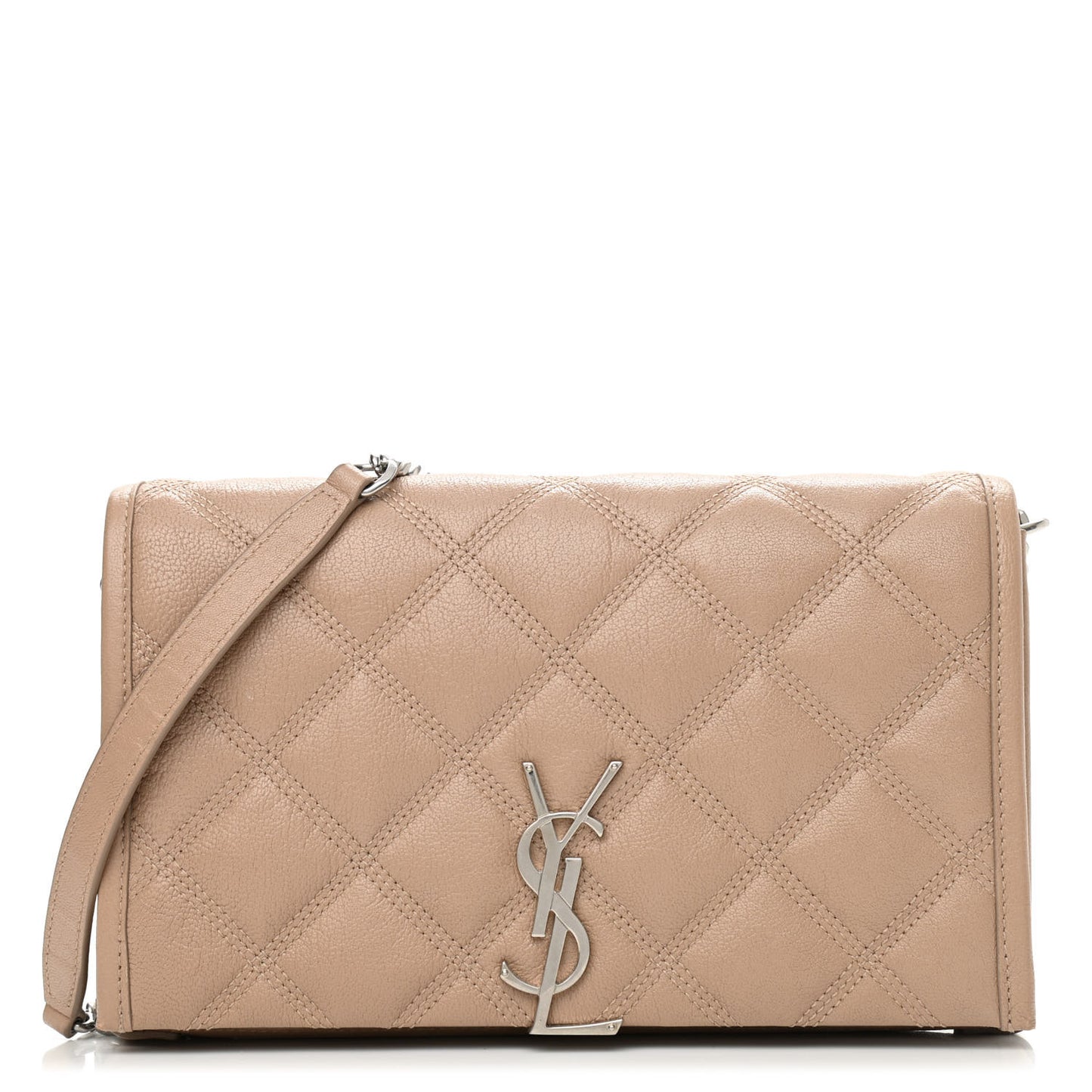 Lambskin Diamond Quilted Becky Chain Wallet Gold Sand