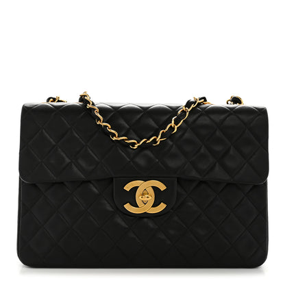 Chanel Lambskin Quilted XL Jumbo Single Flap Black 1 of 16