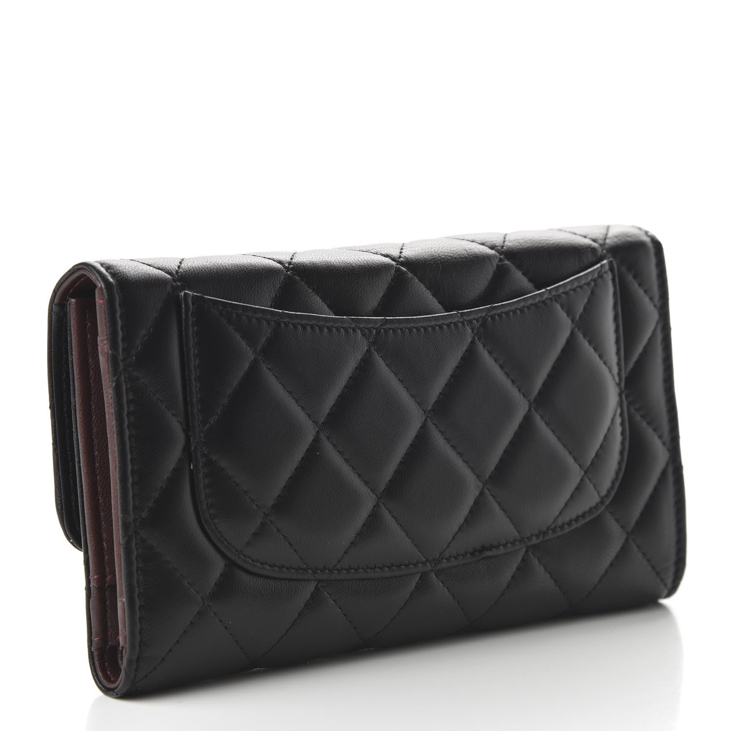 Chanel Lambskin Quilted Large Flap Wallet Black 3 of 12
