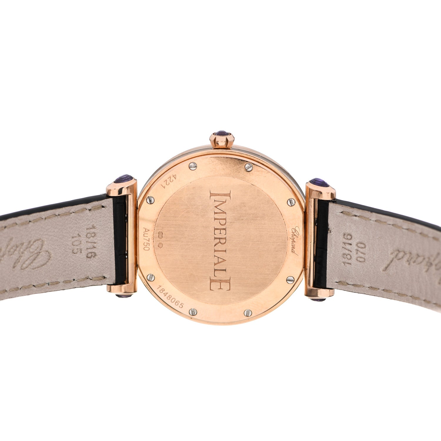 Chopard 18K Rose Gold Alligator Diamond Bezel 36mm Imperiale Quartz Watch Brown 4 of 5