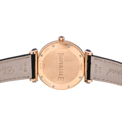 Chopard 18K Rose Gold Alligator Diamond Bezel 36mm Imperiale Quartz Watch Brown 4 of 5