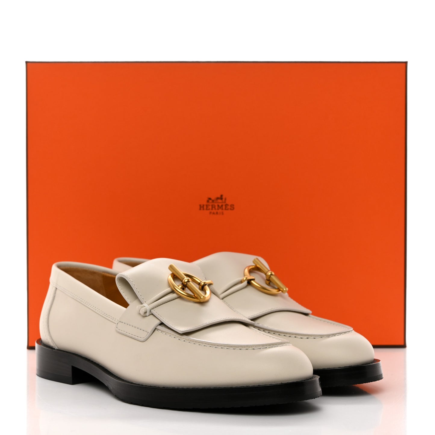 Calfskin Womens Impact Loafers 36.5 Blanc De Paris