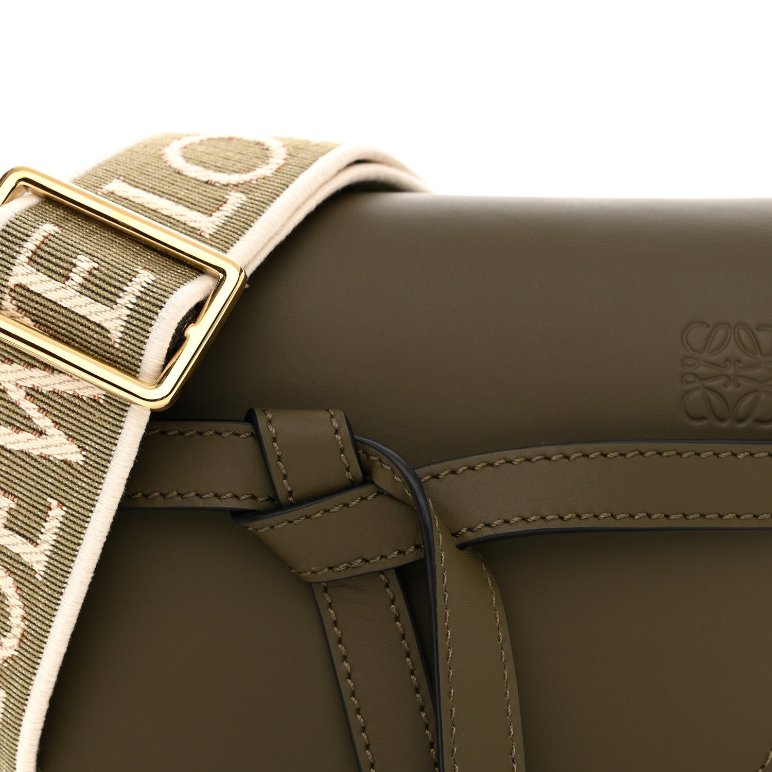 Loewe Calfskin Jacquard Mini Gate Dual Bag Autumn Green 8 of 10