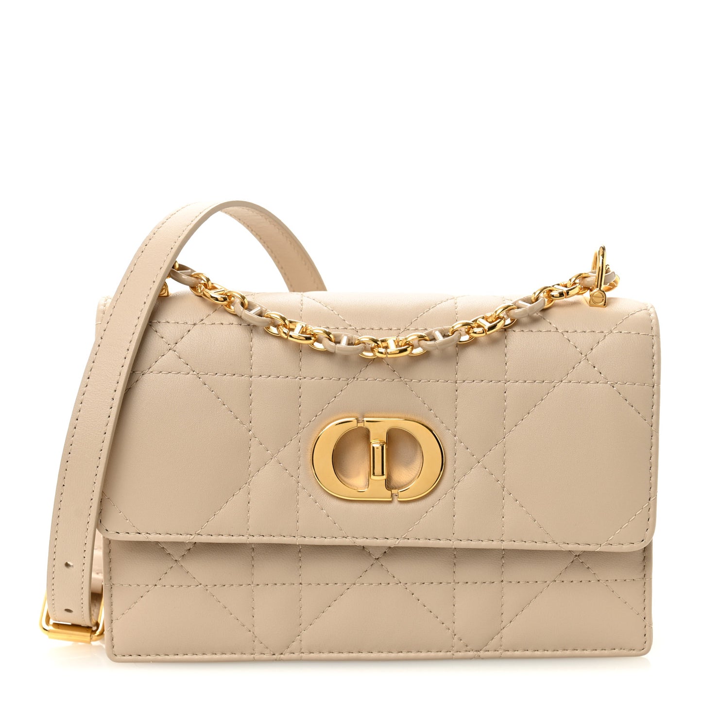 Lambskin Macrocannage Mini Miss Caro Bag Caramel Beige