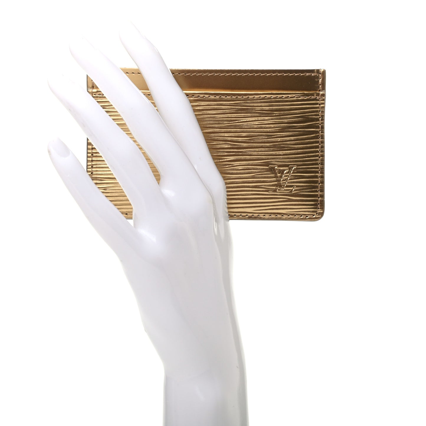 Epi Card Holder Gold