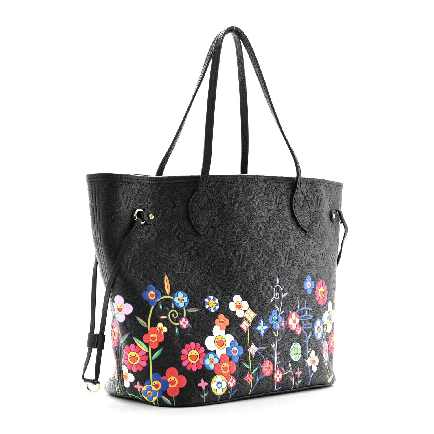 Louis Vuitton LV X TM Empreinte Flowers Neverfull MM Black 4 of 10