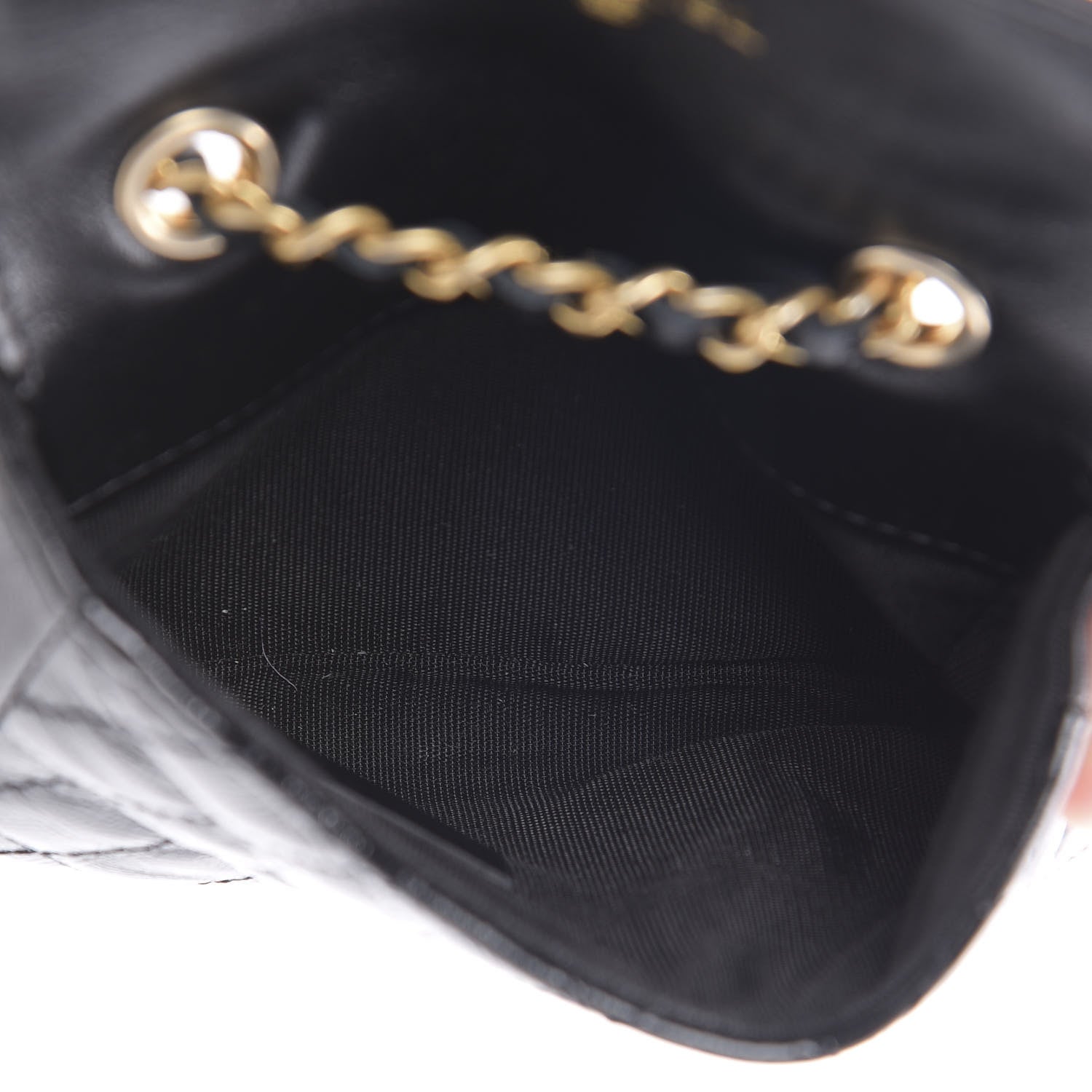 Chanel Shiny Aged Calfskin Quilted Waist Belt Bag Black 7 of 14