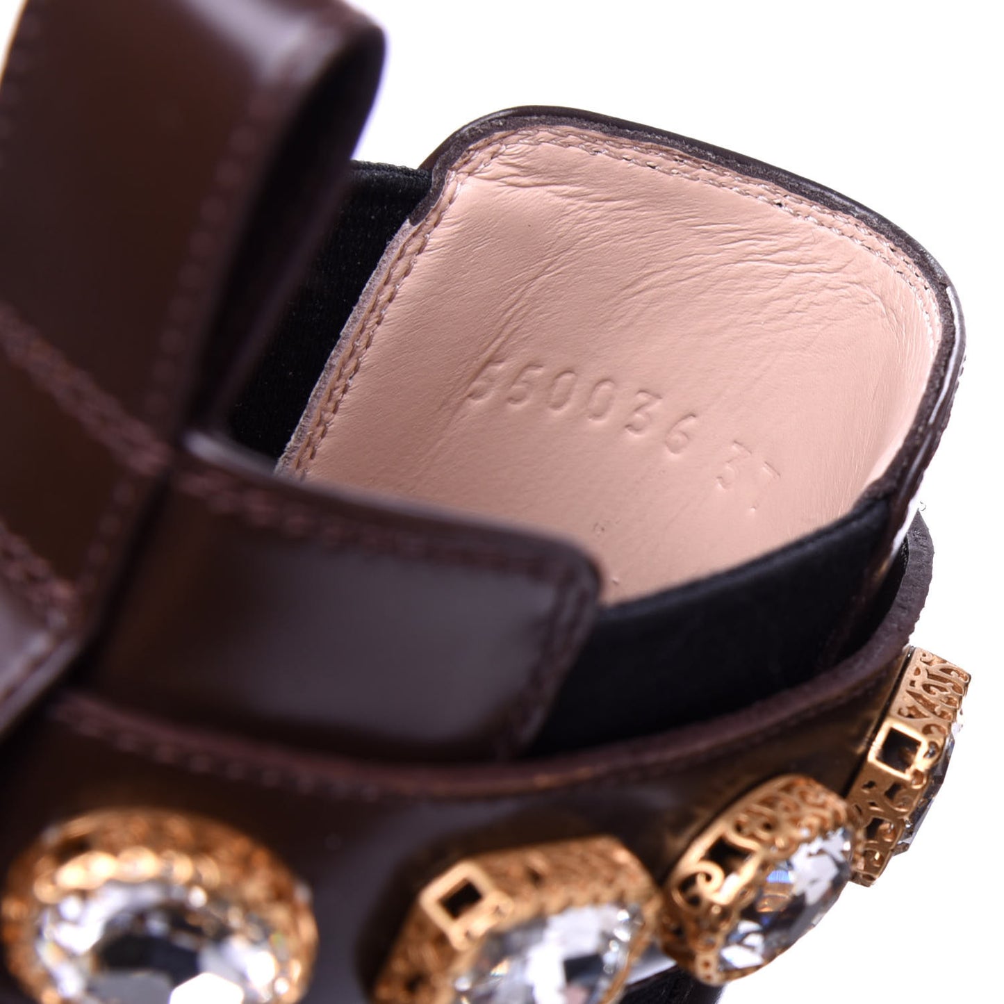 Calfskin Crystal GG Trip Chelsea Ankle Boots 37 Maroon