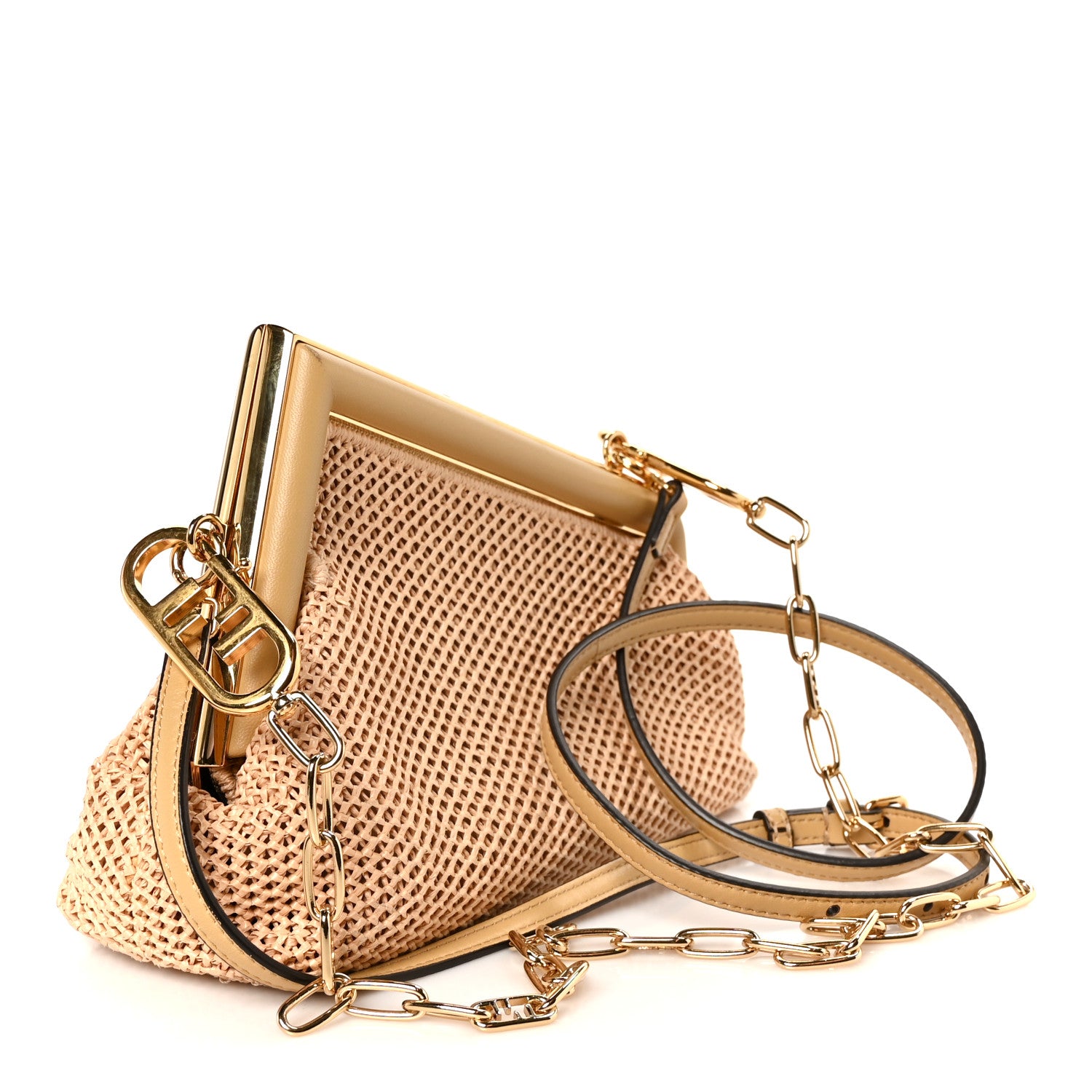 Fendi Raffia Nappa Macrame Small Fendi First Natural Sahara 3 of 12