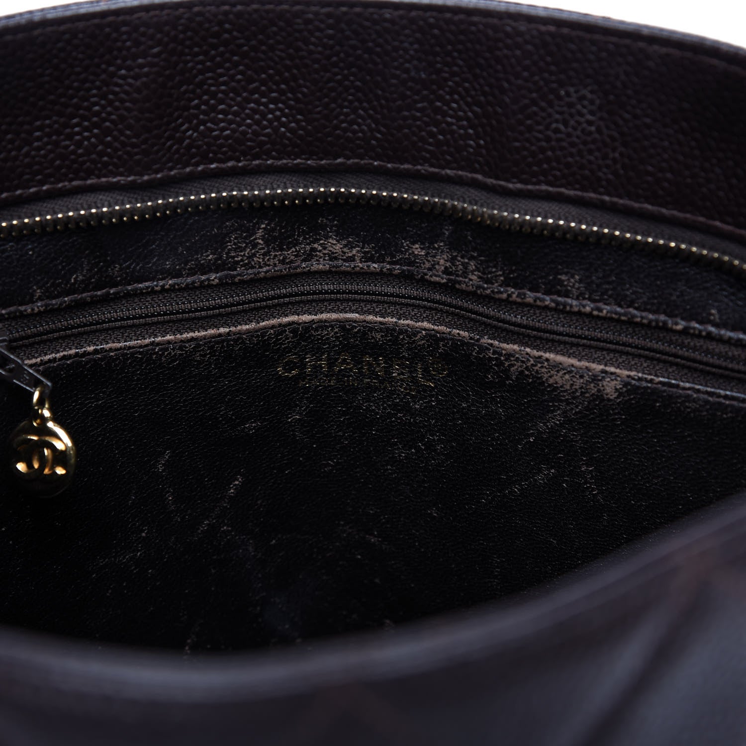 Chanel Caviar Quilted Medallion Tote Dark Brown 8 of 11