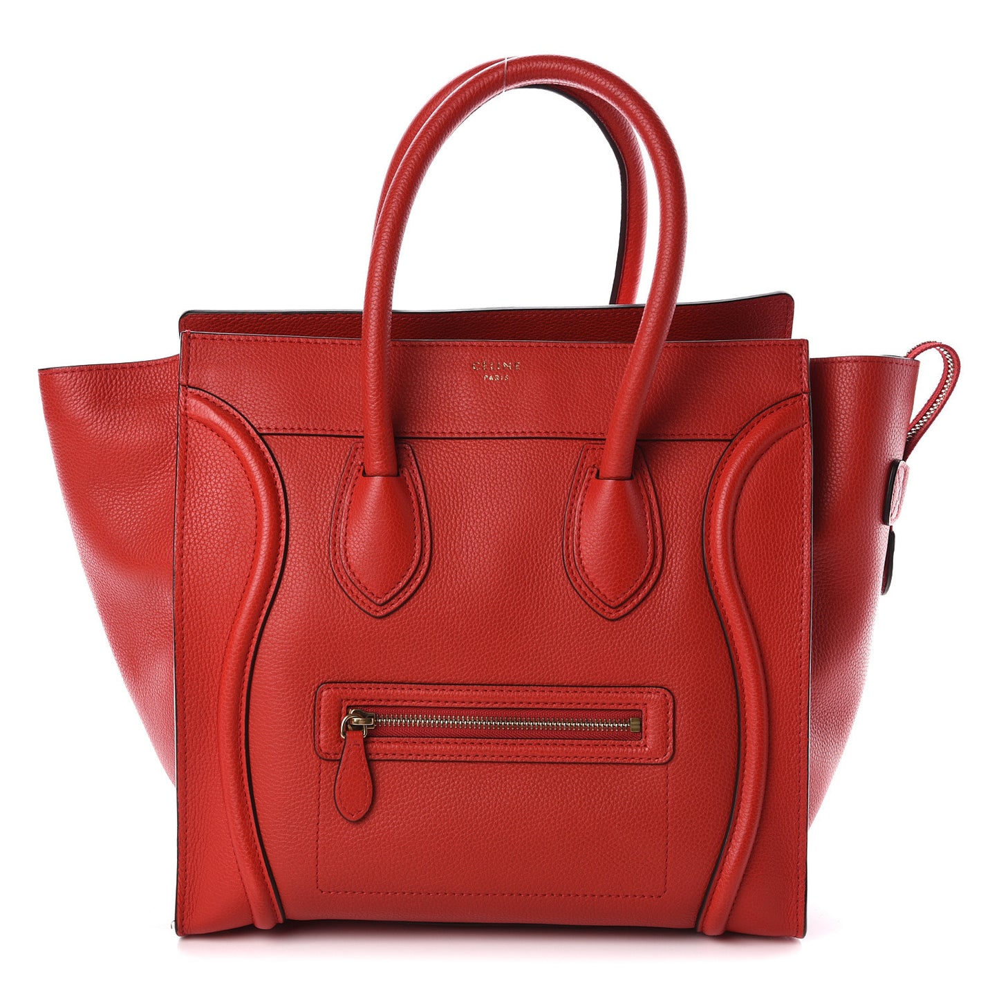 Drummed Calfskin Mini Luggage Coquelicot