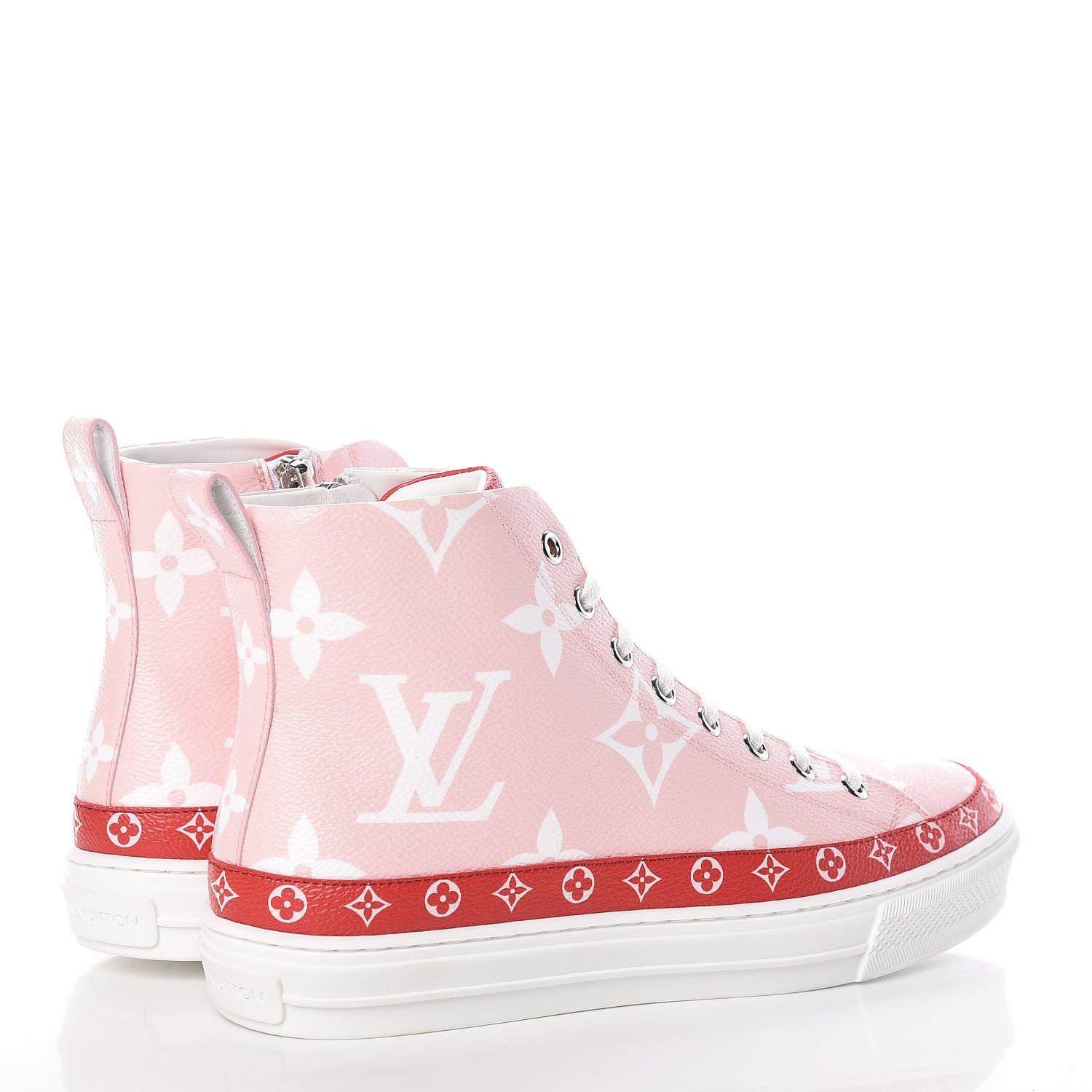 Louis Vuitton Monogram Giant Stellar Sneaker Boots 37.5 Rose Rouge 4 of 11